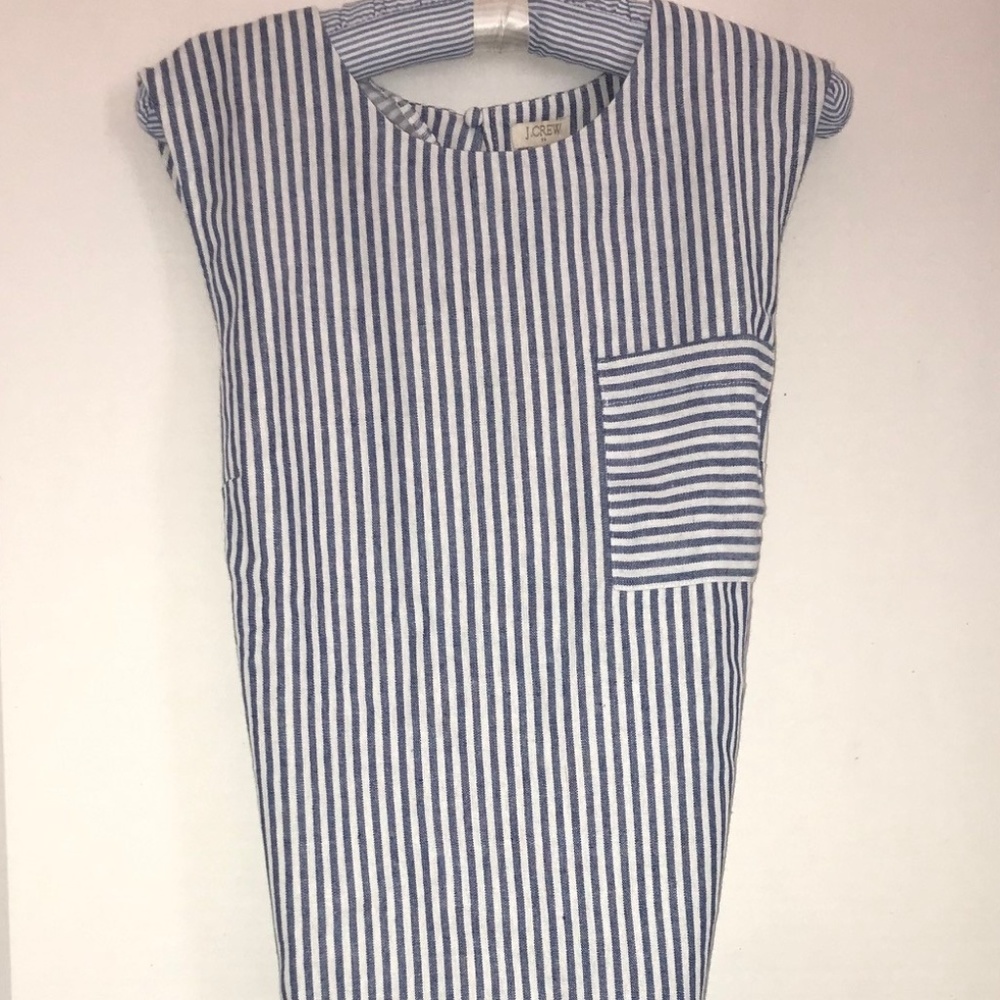 J. Crew  Ivory & Blue Stripe Top